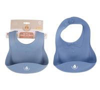 DORON & CHARLIE - Babero - Comida de bebé - 056602 - Azul - Silicona - Diseño de traje - Ajustable - Impermeable - Lavable - Impermeable - 1ª Edad - Babero suave - Puericultura - A partir de 3 meses