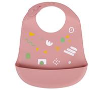 DORON & CHARLIE - Babero - Comida de bebé - 056610 - Rosa - Silicona - Diseño - Ajustable - Impermeable - Lavable - Impermeable - 1ª Edad - Babero Suave - Puericultura - A partir de 3 meses