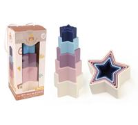 DORON & CHARLIE - Estrellas para Apilar - La Cabeza en Las Estrellas - 056341 - Silicona - Apilamiento - Juguete para Niños - Accesorio de Puericultura - Bebé - 1ra Edad - A Partir de 12 Meses