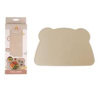 DORON & CHARLIE - Juego de Mesa - Comida de Bebé - 056622 - Beige - Silicona - Diseño de Oso - Antideslizante - Impermeable - Lavable - Impermeable - 1era Edad - Puericultura - Fácil de Limpiar