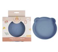DORON & CHARLIE - Plato de Sopa - Comida para Niños - 056721 - Azul - Silicona - Ventosa - Compatible con Microondas - Lavadora - Fácil de Limpiar - Plato para Bebé - A partir de 6 meses