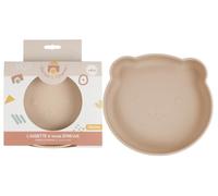 DORON & CHARLIE - Plato de Sopa - Comida para Niños - 056722 - Beige - Silicona - Ventosa - Compatible con Microondas - Lavadora - Fácil de Limpiar - Plato para Bebé - A partir de 6 meses