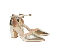 Dorothy Perkins - Zapatos de Tacón Bajo Blanche Diseño Puntiaguda Tacón Cuadrado Alto para Mujer (37 EU) (Dorado)