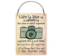 Dorothy Spring Cartel de Chapa con Texto en inglés “Life Is Like A Camera Letrero De Metal de 7,5 X10 cm