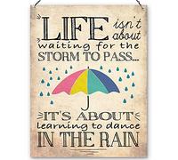 Dorothy Spring Cartel de chapa con texto en inglés “Life Isn't About Waiting For The Storm Pass" Letrero De Metal de 15X20 cm