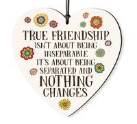 Dorothy Spring Cartel de Pared con Forma de corazón de Madera Colgante con Cita de Amistad verdadera, Placa de Amor, Regalo para Amigos, Recuerdo Inspirador