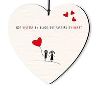 Dorothy Spring Placa de madera para colgar en la pared, con texto en inglés "Not Sister by Blood but Sisters by Heart"