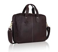 DORPER MONEY HILL LB78-M - Maletín de piel para hombre, color negro, bolsa de mensajero para laptop, MacBook, bolsa de oficina formal, unisex, con correa para carrito, Marrón, Western