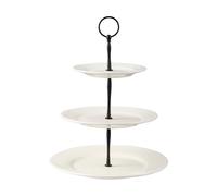 Dorre Bandeja de pasteles Kafi de 3 niveles de porcelana Blanco