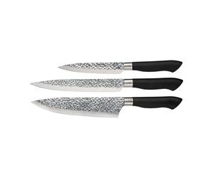 Dorre Set de 3 cuchillos Akira acero inoxidable negro