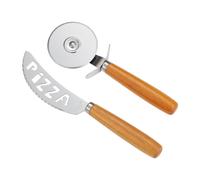 Dorre Set de pizza Pino. cuchillo y cortador de pizza acacia-acero inoxidable
