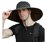 DORRISO ala Ancha Sombrero de Sol Bucket Hat para Hombres Protección UV UPF 50+ Impermeable Plegable Sombrero de Pesca Senderismo Playa Jardinería Vacaciones Ciclismo Camping Verde