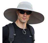 DORRISO ala Ancha Sombrero de Sol Bucket Hat para Hombres Protección UV UPF 50+ Impermeable Plegable Sombrero de Pesca Senderismo Playa Jardinería Vacaciones Ciclismo Camping Gris A