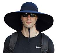 DORRISO ala Ancha Sombrero de Sol Bucket Hat para Hombres Protección UV UPF 50+ Impermeable Plegable Sombrero de Pesca Senderismo Playa Jardinería Vacaciones Ciclismo Camping Azul