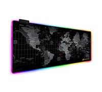 DORRISO Alfombrilla de Ratón Gaming RGB Extra Grande 800x300 mm XL Juego Alfombrilla Raton Suave Impermeable con Base de Goma Antideslizante para Gamers Ordenador PC Laptop Mapa del Mundo