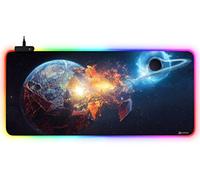 DORRISO Alfombrilla de Ratón Juegos Grandes RGB 900x400x3 mm XXL Alfombrilla Raton Gaming Impermeable Base de Goma Antideslizante para Gamers Ordenador y Oficina Mousepad Planeta C