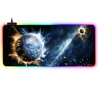 DORRISO Alfombrilla de Ratón Juegos Grandes RGB 900x400x3 mm XXL Alfombrilla Raton Gaming Impermeable Base de Goma Antideslizante para Gamers Ordenador y Oficina Mousepad Planeta B