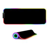 DORRISO Alfombrilla de Ratón RGB Extra Grande XL 800x300x4mm RGB Gaming Alfombrilla Raton Impermeable con Base de Goma Antideslizante para Gamers Ordenador PC y Laptop Negro