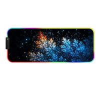 DORRISO Alfombrilla de Ratón RGB Grande XLL 800x300x4 mm Gaming Alfombrilla Raton RGB Impermeable con Base de Goma Antideslizante Mouse Pad para Gamers Ordenador PC y Laptop Plata