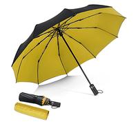 DORRISO Automático Plegable Paraguas Mujer Plegable Paraguas Hombres Portátil Viajar Paraguas Antiviento Impermeable Unisexo Paraguas Amarillo