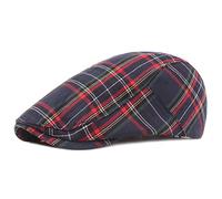 DORRISO Hombres Gorra Plana Rayas Cuadros Diseño Beret Gorra Plana Driving Boina Caza Newsboy Cap Ligero Cómodo Primavera Otoño Invierno Viaje Casual Hombres Boinas Cian