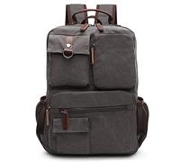 DORRISO Hombres Mochila para Portátil Juveniles Mochila Escolar Adapta a 15.6 Pulgadas Portátiles Mochila de Negocios Trabajar Viaje Causal Montañismo Cámping Lona Mochila Gris
