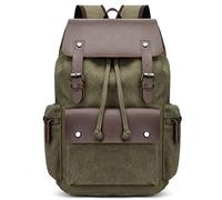 DORRISO Hombres Mochila para Portátil Juveniles Mochila Escolar Adapta a Portátiles 15.6 Pulgadas Mochila de Negocios Trabajar Viaje Conmutar Montañismo Cámping Causal Lona Mochila Verde
