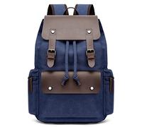 DORRISO Hombres Mochila para Portátil Juveniles Mochila Escolar Adapta a Portátiles 15.6 Pulgadas Mochila de Negocios Trabajar Viaje Conmutar Montañismo Cámping Causal Lona Mochila Azul