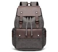 DORRISO Hombres Mochila para Portátil Juveniles Mochila Escolar Adapta a Portátiles 15.6 Pulgadas Mochila de Negocios Trabajar Viaje Conmutar Montañismo Cámping Causal Lona Mochila Gris