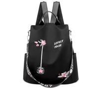 DORRISO Mochila de Mujer Lindo Nylon Bolso Anti-robo Bolsa de Viaje Bolsa Gran Capacidad Ligera Vacaciones Bolsas de Hombro Backpack Mochila de Señoras Negro