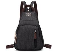 DORRISO Mochila de Mujer Moda Bolso Casual Pequeña Bolsa de Viaje Bolsa Ligera Bolso de la Universidad Vacaciones Bolsas de Hombro Impermeable Mochila de Señoras Negro