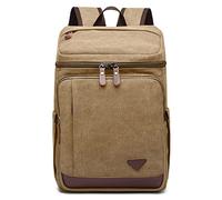 DORRISO Moda Hombres Mochila para Portátil Juveniles Mochila Escolar Adapta Portátiles 15.6 Pulgadas Mochila de Negocios Trabajar Viaje Conmutar Cámping Causal Gran Capacidad Lona Mochila L Caqui