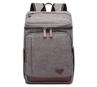 DORRISO Moda Hombres Mochila para Portátil Juveniles Mochila Escolar Adapta Portátiles 15.6 Pulgadas Mochila de Negocios Trabajar Viaje Conmutar Cámping Causal Gran Capacidad Lona Mochila L Gris