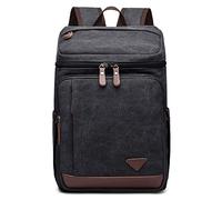 DORRISO Moda Hombres Mochila para Portátil Juveniles Mochila Escolar Adapta Portátiles 15.6 Pulgadas Mochila de Negocios Trabajar Viaje Conmutar Cámping Causal Gran Capacidad Lona Mochila L Negro