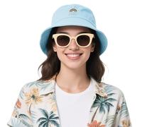DORRISO Mujer Sombrero de Sol Visera Protección UV Turismo Playa Vacaciones Visera Ocio Compras Cómodo Mujer Sombrero Algodón Azul A