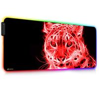DORRISO RGB Alfombrilla de Ratón Gaming 12 Modos de Luces 900x400x4mm XXL LED Alfombrilla de Ratón Extra Grande Superficie Impermeable Base de Goma Antideslizante Gamers Ordenador PC Laptop Juegos