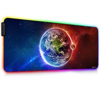 DORRISO RGB Alfombrilla de Ratón Gaming 12 Modos de Luces 900x400x4mm XXL LED Alfombrilla de Ratón Extra Grande Superficie Impermeable Base de Goma Antideslizante Gamers Ordenador PC Laptop Juegos