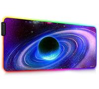 DORRISO RGB Alfombrilla de Ratón Gaming 12 Modos de Luces 900x400x4mm XXL LED Alfombrilla de Ratón Extra Grande Superficie Impermeable Base de Goma Antideslizante Gamers Ordenador PC Laptop Juegos