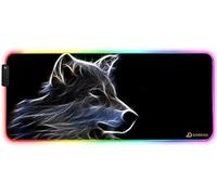 DORRISO RGB Alfombrilla de Ratón Gaming Extra Grande 900x400x4 mm XXL Alfombrilla Raton Gaming Grandes Impermeable para Gamers Ordenador PC Laptop Juegos Mouse Pad Lobo