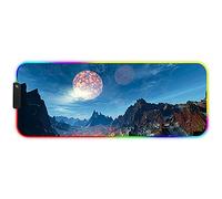 DORRISO RGB Alfombrilla de Ratón Juego Grande 800x300x3 mm XL Gaming Alfombrilla Raton RGB Impermeable con Base de Goma Mouse Pad para Gamers Ordenador PC Laptop Pico de la montaña