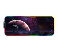DORRISO RGB Alfombrilla de Ratón Juego Grande 800x300x3 mm XL Gaming Alfombrilla Raton RGB Impermeable con Base de Goma Mouse Pad para Gamers Ordenador PC Laptop Cielo Estrellado