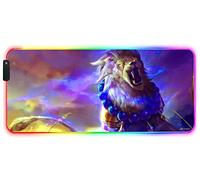 DORRISO RGB Alfombrilla de Ratón Juegos Extra Grande 900x400 mm XXL Impermeable con Base de Goma Antideslizante para Gamers Ordenador PC Laptop Juego Alfombrilla Raton León A
