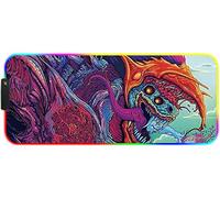 DORRISO RGB Alfombrilla de Ratón Juegos Grande XLL 900 x 400 x 3 mm Gaming Alfombrilla Raton Impermeable con Base de Goma Antideslizante para Gamers Ordenador PC y Laptop Mouse Pad Bestia