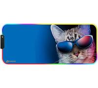 DORRISO RGB Alfombrilla de Ratón Juegos Grande XLL 900 x 400 x 3 mm Gaming Alfombrilla Raton Impermeable con Base de Goma Antideslizante para Gamers Ordenador PC y Laptop Mouse Pad Gato