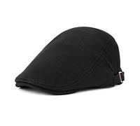 DORRISO Vintage Hombres Gorra Plana Aire Libre Beret Gorra Plana Driving Boina Caza Newsboy Cap Primavera Otoño Invierno Viaje Casual Hombres Boinas Negro A
