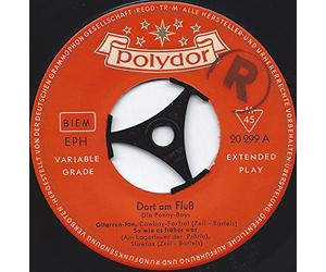 Dort am Fluß /Gitarren - Joe - so wie es früher war -am Lagerfeuer der Prärie / Tschikoli,Tschikoli ,Tschikola 7"Vinyl Single 1957)(Polydor 20 299)