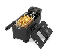 DORTALA Freidora eléctrica de 3 litros con cesta de 1700 W, freidora de aceite con temperatura ajustable y temporizador tapa de ventana, sartén pequeña para encimera de cocina