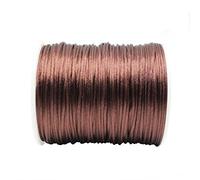 Dortrue Cordón de satén de nailon marrón oscuro, 1 mm x 109 yardas, cordón de seda satinada para pulseras, collares, fabricación de joyas, nudos chinos, artes y manualidades de macramé