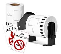 Doruimi 2 Rollos DK22251 DK-22251 62mm x 15,24m Etiquetas de Forma Continua Compatible con Brother P Touch QL-800 QL-810W QL-820NWB, texto rojo y negro sobre fondo blanco
