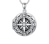 Dorunmo Collar con medallón de corazón para 2 imágenes, plata de ley 925, medallón en forma de corazón, collar con imagen joyas regalos para madres y hermanas, Plata esterlina, No es una piedra